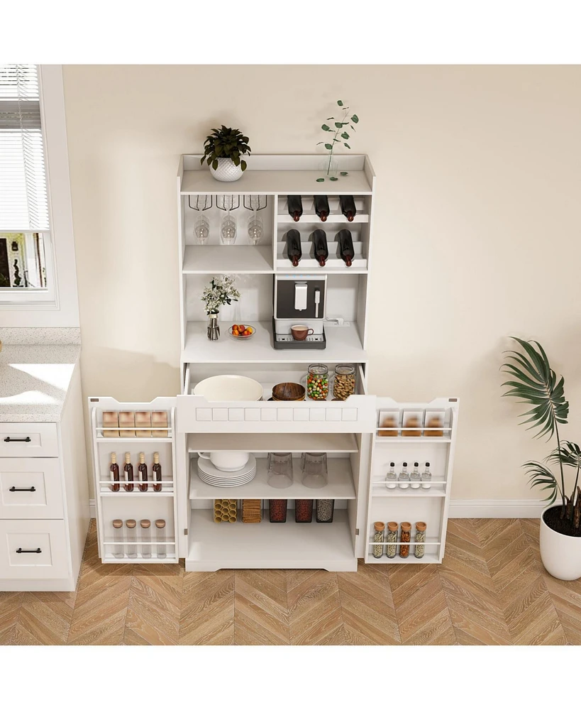 Streamdale Furniture White Buffet Cabinet with Hutch
