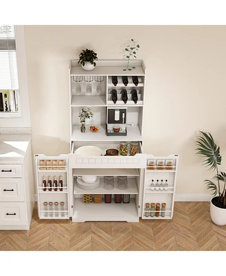 Streamdale Furniture White Buffet Cabinet with Hutch