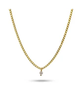 Bowood Lane 14k Gold Filled Curb Chain With Mini Pearl Charm Necklace