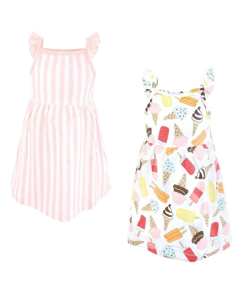 Hudson Baby Infant and Toddler Girls Cotton Dresses, Ice Cream Popsicles