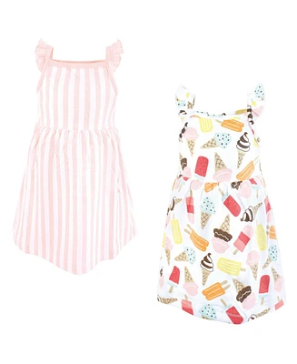 Hudson Baby Infant and Toddler Girls Cotton Dresses, Ice Cream Popsicles