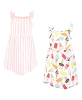 Hudson Baby Infant and Toddler Girls Cotton Dresses, Ice Cream Popsicles