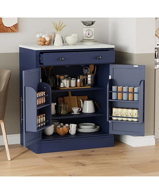 Streamdale Furniture Freestanding Kitchen Pantry with Shelves & Drawer