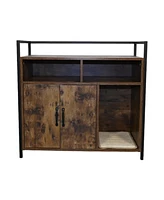 Rustic Brown Cat Litter Box Enclosure