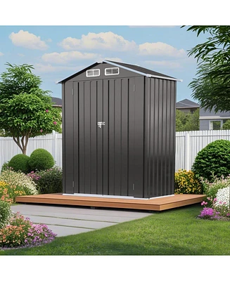 Streamdale Furniture 5x3 Ft Metal Outdoor Storage Shed, Gray