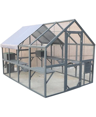 Streamdale Furniture Cat Run Outdoor Catio 110 Inch