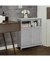 Volenca Wood Freestanding Bathroom Storage Cabinet with Double Shutter Door