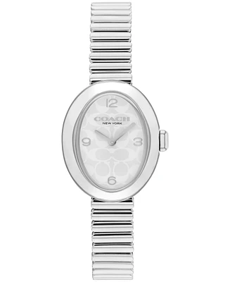 Coach Women's Sammy Silver Tone Stainless Steel Stretch Bracelet Watch, 22.5mm