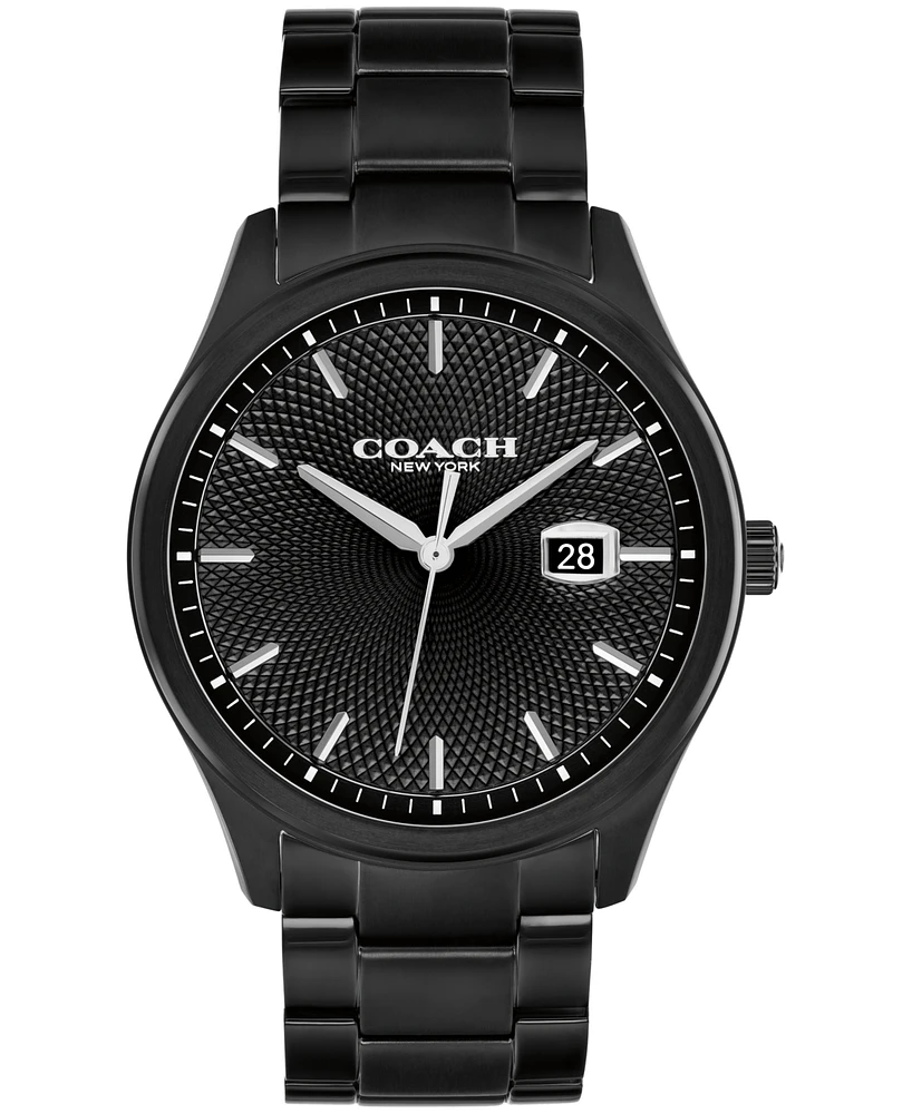 Coach Men's Oliver Black Ip Stainless Steel Bracelet Watch, 41mm