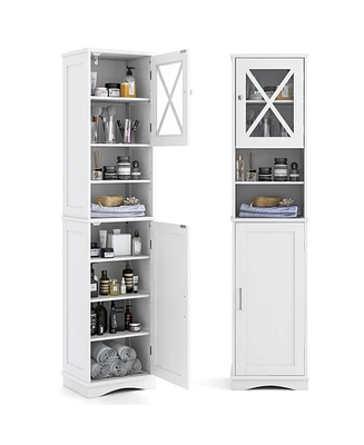 Volenca 67 Inch Tall Bathroom Cabinet Freestanding Storage Cabinet with 5 Adjustable Shelves