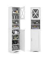 Volenca 67 Inch Tall Bathroom Cabinet Freestanding Storage Cabinet with 5 Adjustable Shelves