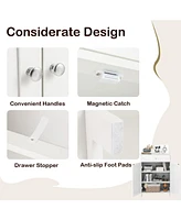 Volenca Bathroom Floor Cabinet Freestanding Storage Organizer with 2 Doors