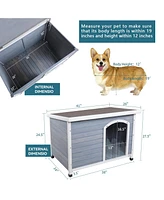 Medium Wooden Dog House, Waterproof, Elevated