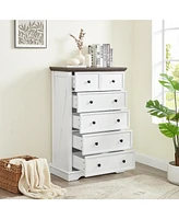 Casainc Freestanding Bathroom Cabinet Clothes Storage with 6 Drawers