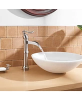 Greenspring Waterfall Single Hole Single-Handle Vessel Bathroom Faucet With Supply Line in Brushed Nickel