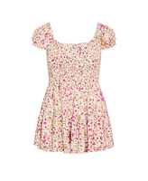 City Chic Plus Zuri Print Playsuit
