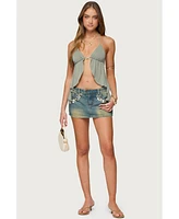Edikted Women's Safi Backless Split Front Halter Top