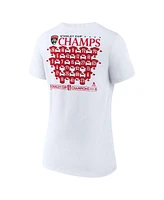 Fanatics Women's White Florida Panthers 2025 Stanley Cup Champions Jersey Roster V-Neck T-Shirt