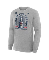 Fanatics Men's Heather Gray Florida Panthers 2025 Stanley Cup Champions Locker Room Long Sleeve T-Shirt