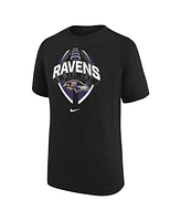 Nike Big Boys and Girls Black Baltimore Ravens Icon Legend T-Shirt