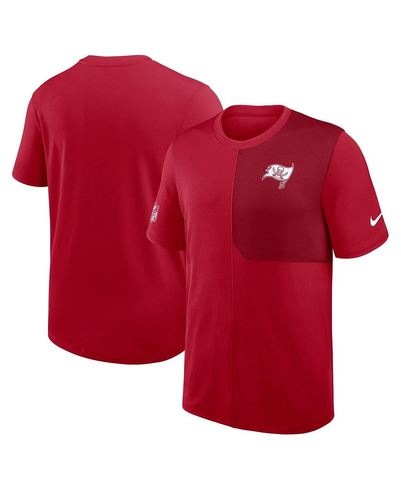 Nike Men's Red Tampa Bay Buccaneers Sideline Uv Performance Coach Shirt
