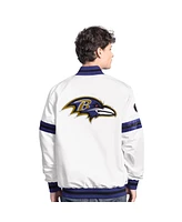 Starter Men's White Baltimore Ravens Scout Full-Snap Varsity Jacket
