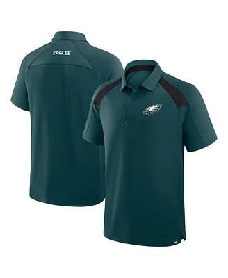 Fanatics Men's Midnight Green Philadelphia Eagles Back Around Raglan Polo Shirt