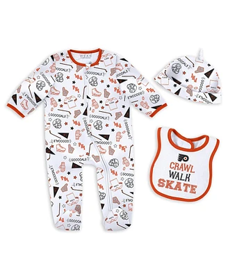 Wear by Erin Andrews Baby Boys and Girls Philadelphia Flyers Sleep Play Sleeper with Bib Set