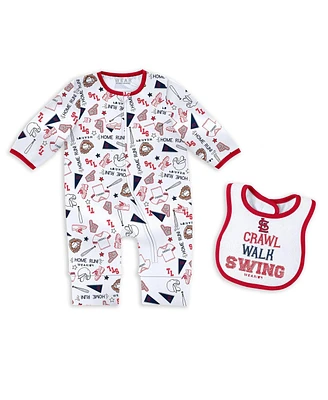 Wear by Erin Andrews Baby Boys and Girls St. Louis Cardinals Sleep Play with Bib Set