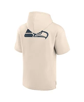 Fanatics Men's Cream Seattle Seahawks Elements Future Ground Lettering Short Sleeve Pullover Hoodie