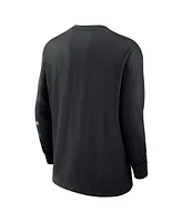 Nike Men's Black Carolina Panthers Rewind Heavy Max90 Pocket Long Sleeve T-Shirt
