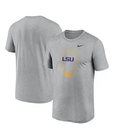Nike Men's Heather Gray Lsu Tigers Primetime Legend Icon Performance T-Shirt