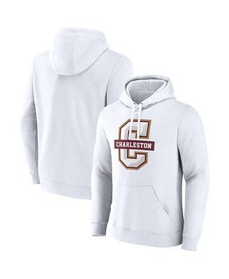 Fanatics Men's White Charleston Cougars Primary Logo Pullover Hoodie
