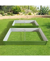 Streamdale Furniture Metal Garden Bed 6x3x1 ft (2 Pack) - Green