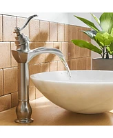 Greenspring Waterfall Single Hole Single-Handle Vessel Bathroom Faucet in Brushed Nickel