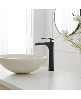 Greenspring Waterfall Single Hole Single Handle Bathroom Vessel Sink Faucet With Drain Assembly in Matte Black