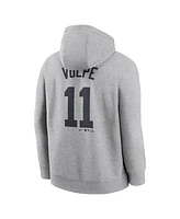 Nike Men's Anthony Volpe Heather Gray New York Yankees Player Name Number Club Fleece Pullover Hoodie