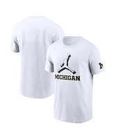 Jordan Men's White Michigan Wolverines Primetime 2-Hit Swoosh T-Shirt