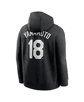 Nike Men's Yoshinobu Yamamoto Black Los Angeles Dodgers Player Name Number Club Fleece Pullover Hoodie