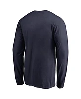 Fanatics Mto Label Men's Navy Chicago Bears Iconic Collection on Side Stripe Long Sleeve T-Shirt