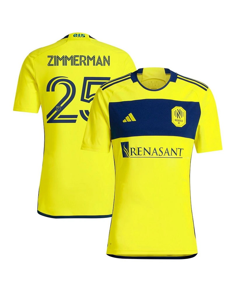 Adidas Men's Walker Zimmerman Yellow Nashville Sc 2024 The 615 Kit Replica Player Jersey
