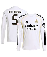 Adidas Men's Jude Bellingham White Real Madrid 2025/26 Home Authentic Long Sleeve Jersey