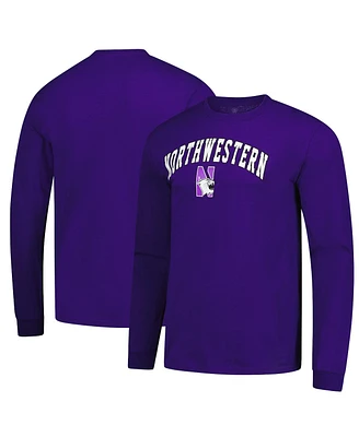 Fanatics Unlabeled Men's Purple Northwestern Wildcats Logo Long Sleeve T-Shirt