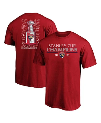 Fanatics Men's Red Florida Panthers 2025 Stanley Cup Champions Big Tall Roster T-Shirt