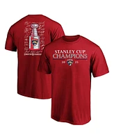 Fanatics Men's Red Florida Panthers 2025 Stanley Cup Champions Big Tall Roster T-Shirt