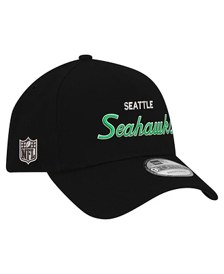 New Era Men's Black Seattle Seahawks Smith 9FORTY Adjustable Hat