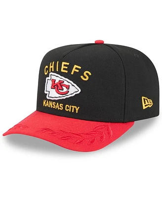 New Era Big Boys and Girls Black/Red Kansas City Chiefs 2025 Nfl Draft A-Frame 9FIFTY Snapback Hat