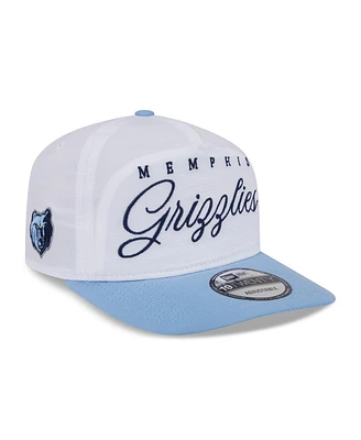 New Era Men's White/Light Blue Memphis Grizzlies 2025 Nba Draft On-Stage Nylon 19TWENTY Adjustable Hat