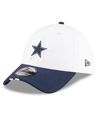 New Era Men's White/Navy Dallas Cowboys 2025 Nfl Training Camp 39THIRTY Flex Hat