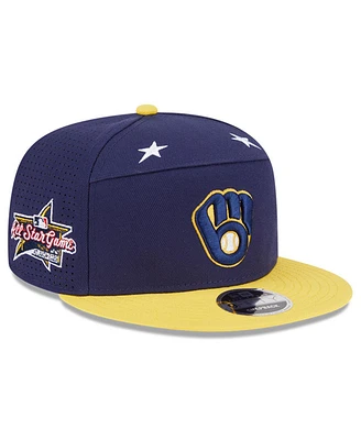 New Era Men's Navy/Gold Milwaukee Brewers 2025 Mlb All-Star Game Side Patch 9FIFTY Snapback Hat